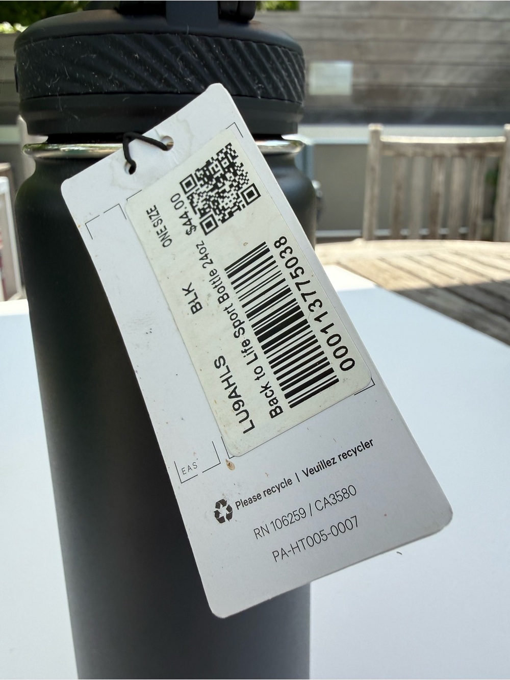Lululemon Black Stainless Water Bottle 24oz - Picture 4 of 5